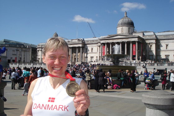 Ulla efter London Marathon 2014